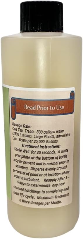 Eight oz Bottle Dimillin-X Koi & Goldfish Treatment Anchor Worm Fish Lice PKF