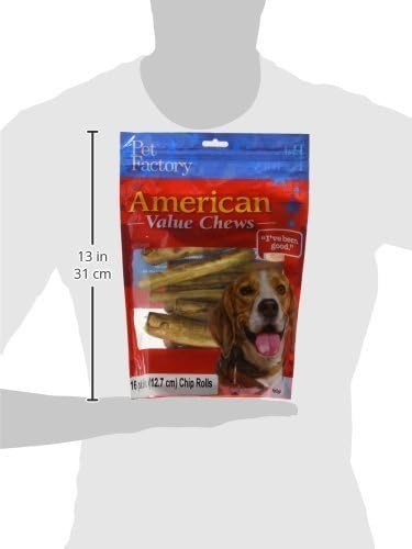 Pet Factory American Beefhide 5" Chip Rolls Dog Chew Treats - Chicken Flavor, 16 Count/1 Pack