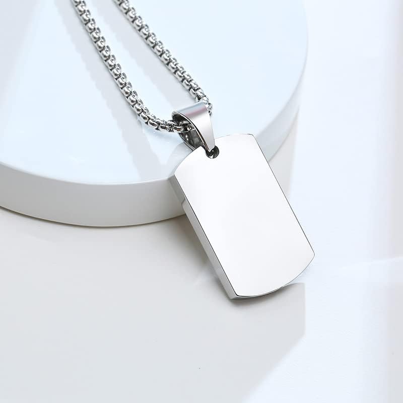 VNOX Personalized Customizable Photo Text Cremation Urn Necklace for Ashes Holder Dog Tag Pendant Family Pet Memorial Keepsake Jewelry for Men Women