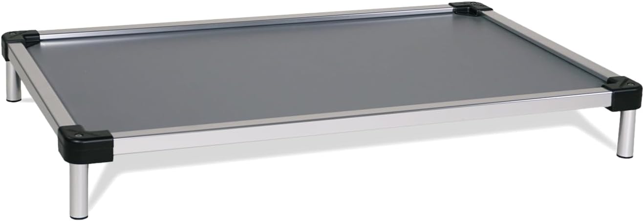 K9 Ballistics Chew Proof Elevated Cooling Dog Bed - Made for Aggressive Chewers, Virtually Indestructible, Vinyl Sling with No Padding, Pre-Assembled, Fits 30" Crate - Small, Gray Vinyl