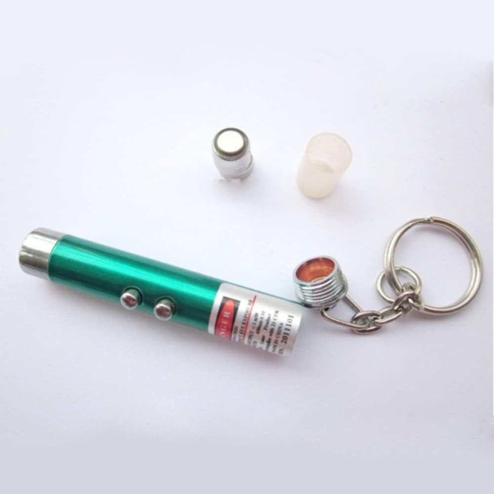 6 PCS Cat Toys Laser Pointer Mini Keychain Laser Pointer LED Flashlight Dog Laser Toy Pet Remote Control Laser (6 Pcs Pack A)
