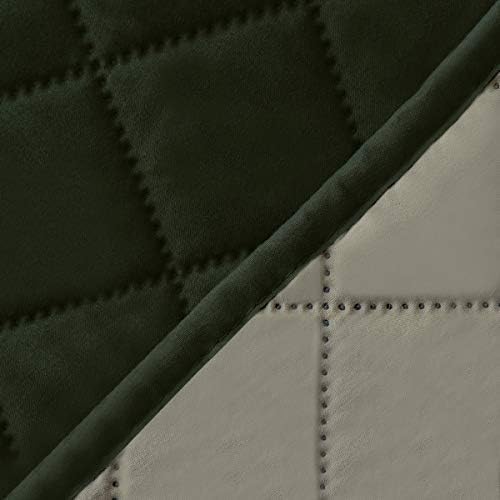 Easy-Going 4 Seater Sofa Slipcover Reversible Sofa Cover Water Resistant Couch Cover with Foam Sticks Elastic Straps Furniture Protector for Pets Children Dog Cat (XX-Large, Army Green/Beige)