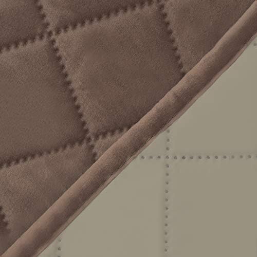 Easy-Going 4 Seater Sofa Slipcover Reversible Sofa Cover Water Resistant Couch Cover with Foam Sticks Elastic Straps Furniture Protector for Pets Children Dog Cat (XX-Large, Brown/Beige)