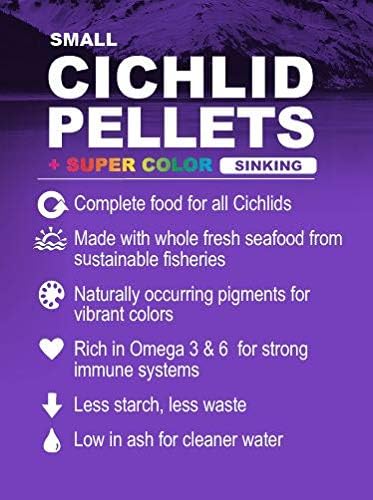 Omega One 2 Pack of Super Color Sinking Small Cichlid Pellets, 16.25 Ounces Each, Made in The USA