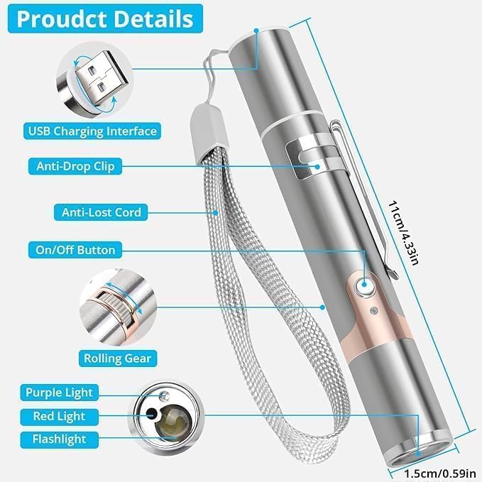 Cat Toy, 2 Pieces USB Rechargeable, Long Range 5 Modes, Interactive Kitten Cat Mouse Toy for Indoor Cat and Dog Chase Play