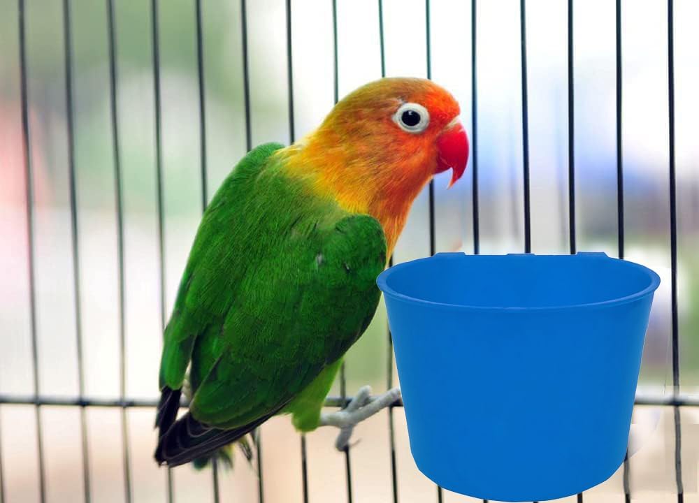 10pack Bird Feeder Waterer Food Bowl for Cage Chicken Hanging Water Cup Bottle Treats Dish Feeding Container Box for Coop Seed Dispenser for Pigeon Quial Parrot