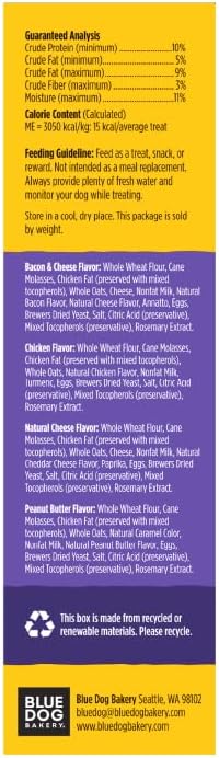 Blue Dog Bakery More Crunch Small, Value Box | Bacon, Chicken, Cheese, & Peanut Butter Flavors | Natural Healthy Dog Treats, 5 Pound Box (Pack of 1)