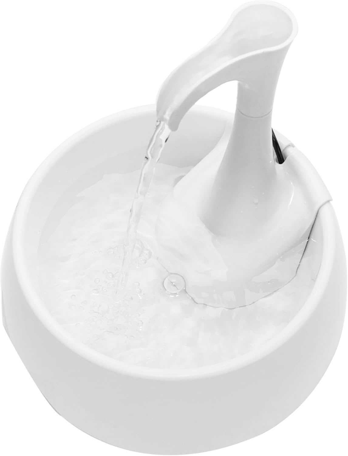 Aqua First Pet Water Fountain - Automatic Drinking Bowl for Cats and Dogs - Light and Portable - Replaceable Filters - Ergonomic Design - 1.2L/42 fl oz - White