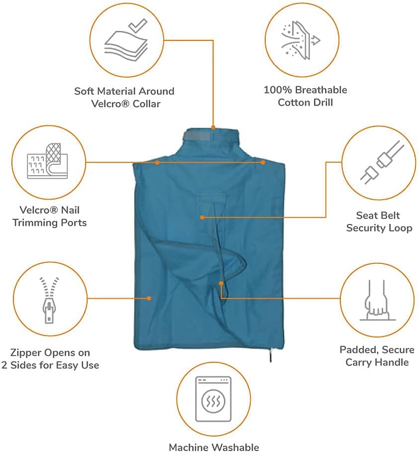 Cat-in-the-Bag Cozy Comfort Carrier - Extra Small Light Blue Cat Carrier Soft and Pet Carrier Administration, Grooming, Vet Visits, Dental Care, and Nail Trimming