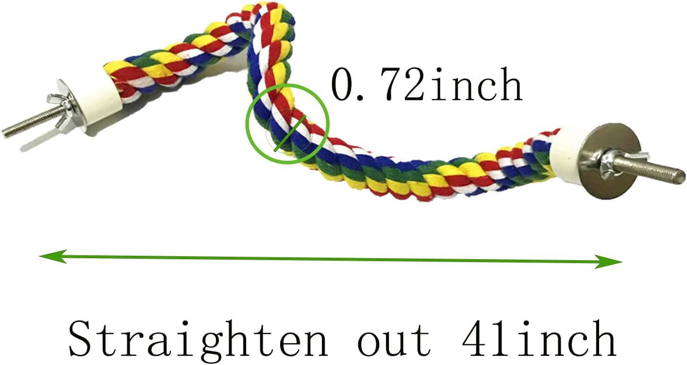 Bird Perch,Bird Rope Perch & Rope Perch,Bird Perches for Cage,Rope Perch for Conures,Parrots,Cockatiel,Lovebird,Budgerigar,Parakeet Rope Perches for Cage