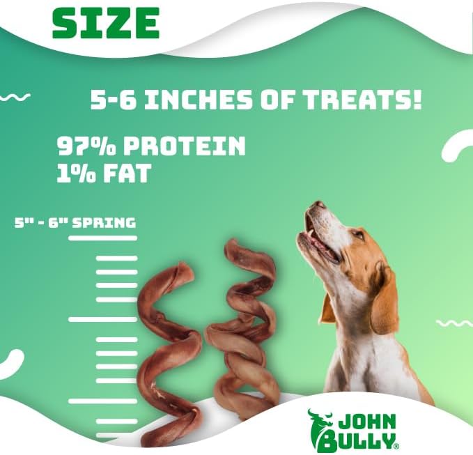 john bully Collagen Spring 5"-6", The Best Option for Your Dog, 100% Natural, Rich in Protein, Highly Digestible, Gluten Free,Premium Grade Quality,Odor Free The Real Collagen