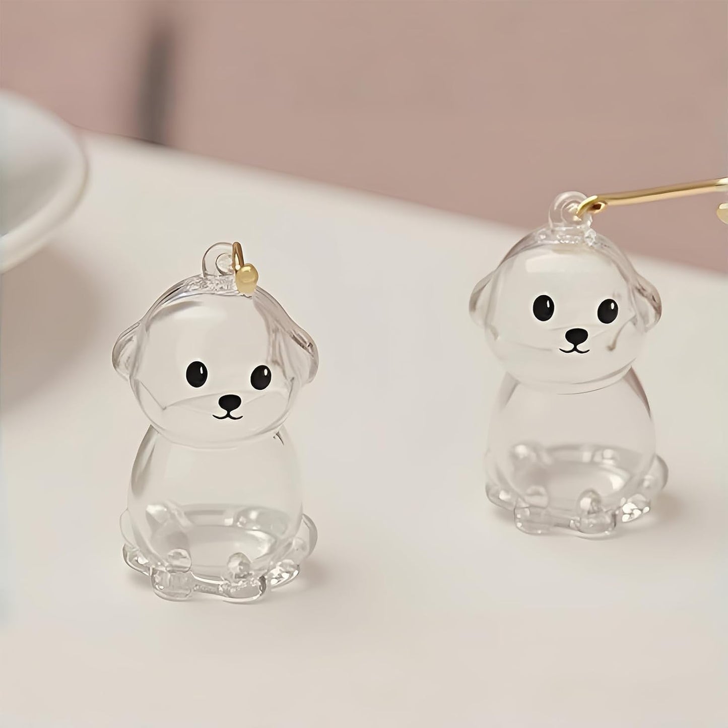 2 Pcs Dog Hair Keychain, Cute Dog Fur Keepsake Storage Bottle, Memorial Bottle Memory Jars for Pet Hair