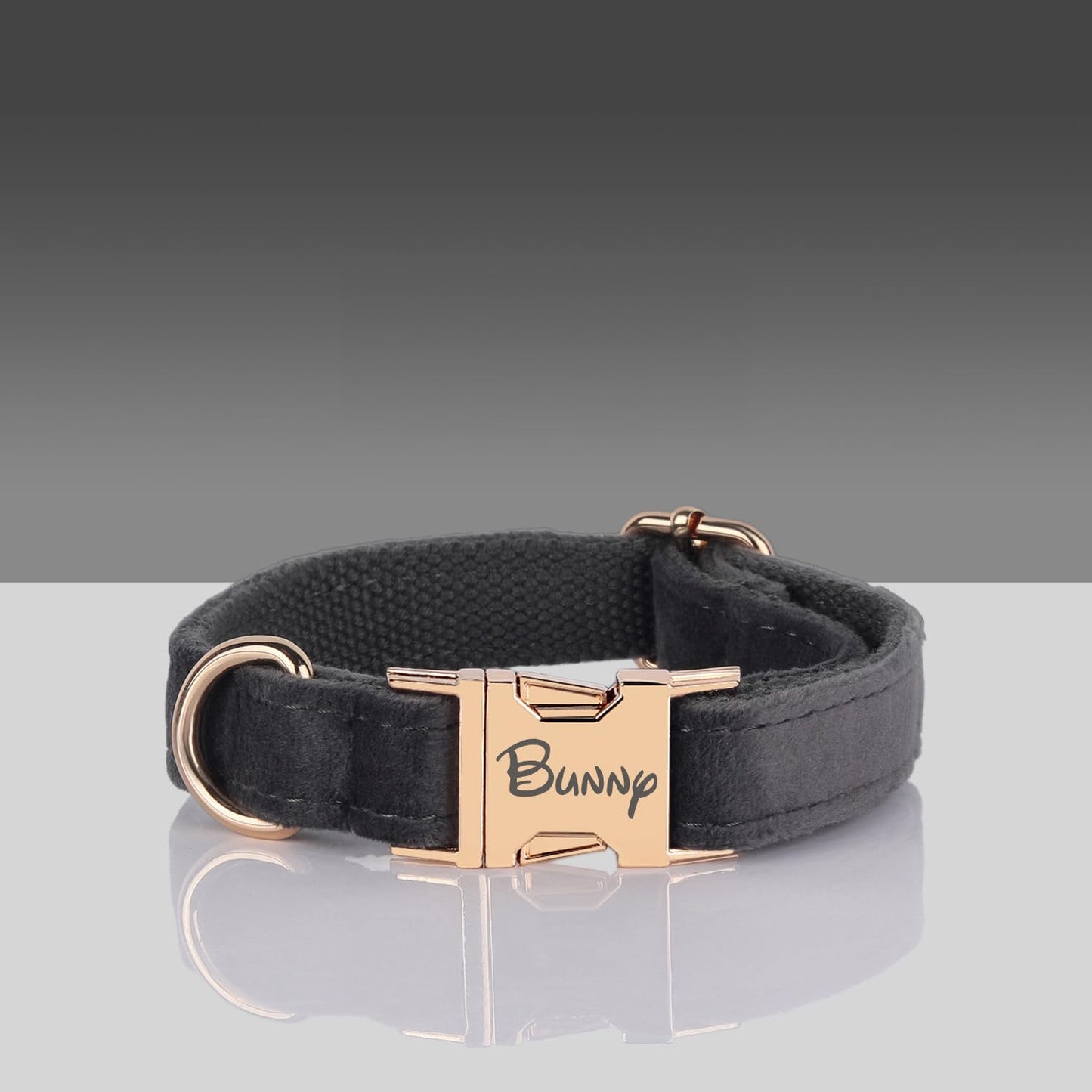 Custom Name Dog Collar, Engraved Personalized Dog Collar with Name on it and Phone Number, Quick Release Gold Metal Buckle, Poop Bag, Harness, Leash Available, Red, Black, Emerald, Pink, Luxury Soft Comfy Velvet Collar (Medium)