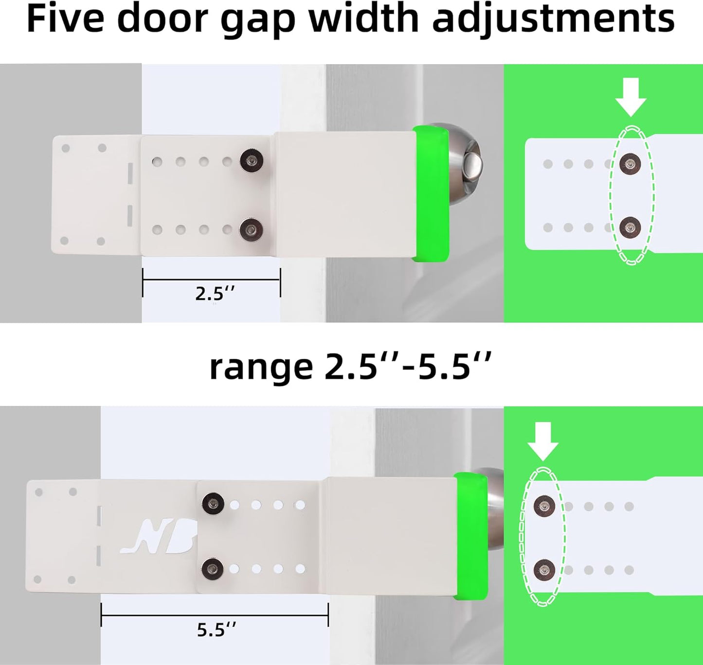 Cat Door Latch, Door Prop for Cats Keep Dogs Out of Cat Feeding Station & Litter Box, Cat Door Stopper with Silicone Anti-Collision Pad, Pet Door Interior Door Alternative, Steel White 2 Packs