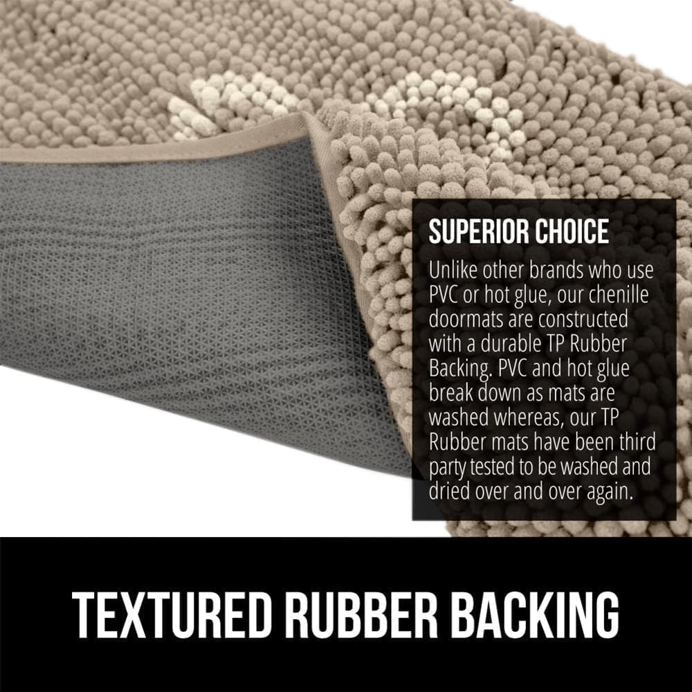 GORILLA GRIP Dog Doormat, Absorbent Doormats for Muddy Dogs Paws, 48x30 Machine Washable Soakstopper Rugs, Cleaner Floors, US Designed Pet Bed Door Mat, Indoor Entrance Pets Rug, Beige Ivory