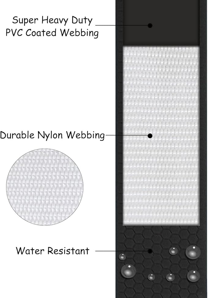 Wolfone 6m Black Heavy Duty Robust Training Dog Leash with Anti-Slip Handle,Waterproof Long Dog Leash for Outdoor Activities