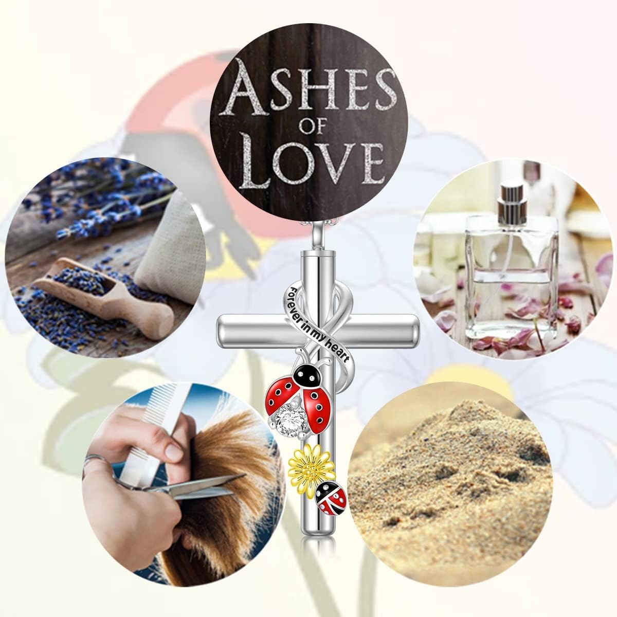 Cross Urn Necklace for Ashes 925 Sterling Silver Cremation Jewelry with Funnel Filler Kit Ashes Necklace for Human Women Girl Pets
