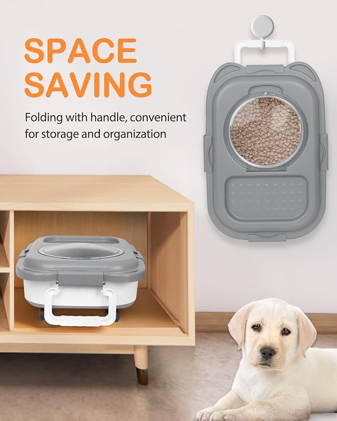 25-28lbs Dog Food Storage Container, Collapsible Dog Food Container, Wheels, Handle, Airtight Pet Food Storage Container, Scoop, Small Dry Container For Dog Cat Bird Food