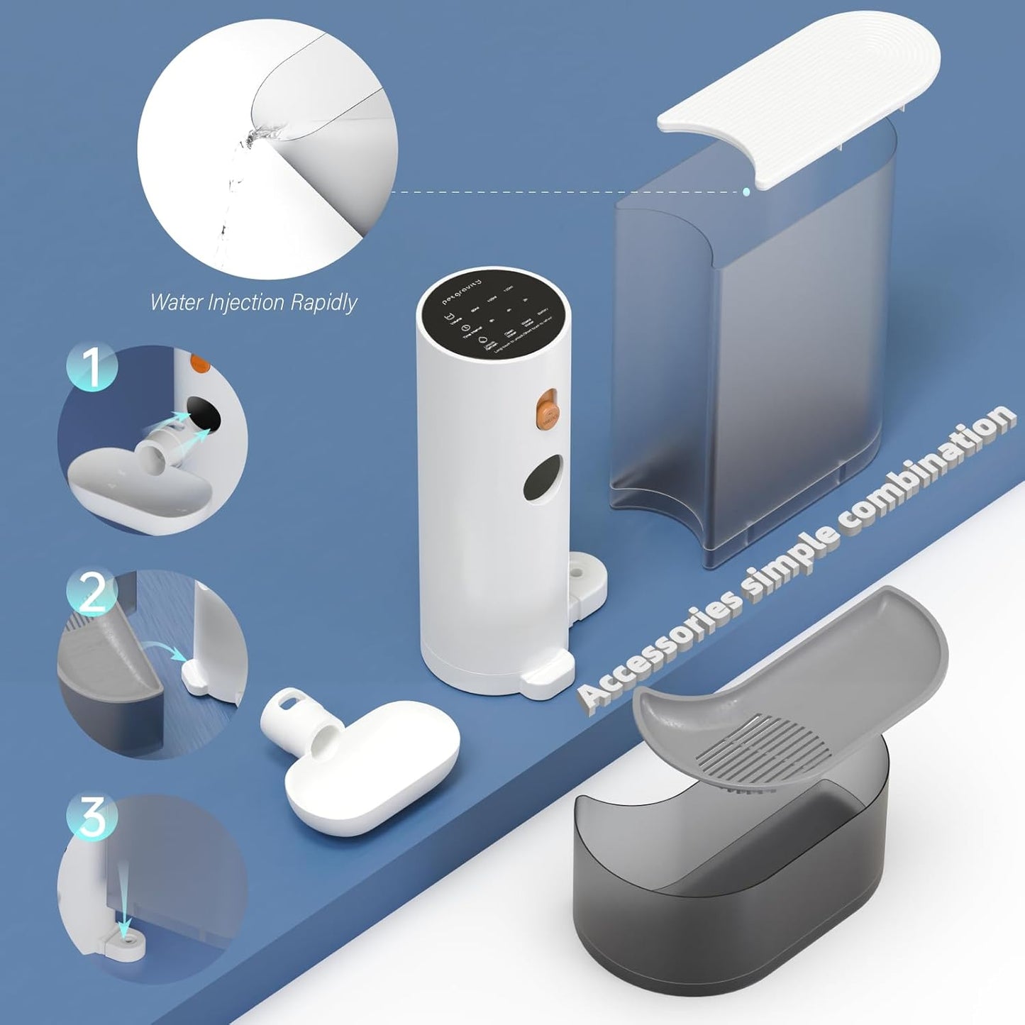 Cat Water Fountain - 3000ml Automatic Pet Drinking Fountain for Cats and Dogs, Ultra Quiet Pump, Water Level Window, No Filter Needed