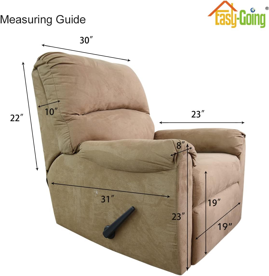 Easy-Going Recliner Sofa Slipcover Reversible Sofa Cover Water Resistant Couch Cover Furniture Protector with Elastic Straps for Pets Kids Children Dog Cat (Recliner, Chocolate/Beige)