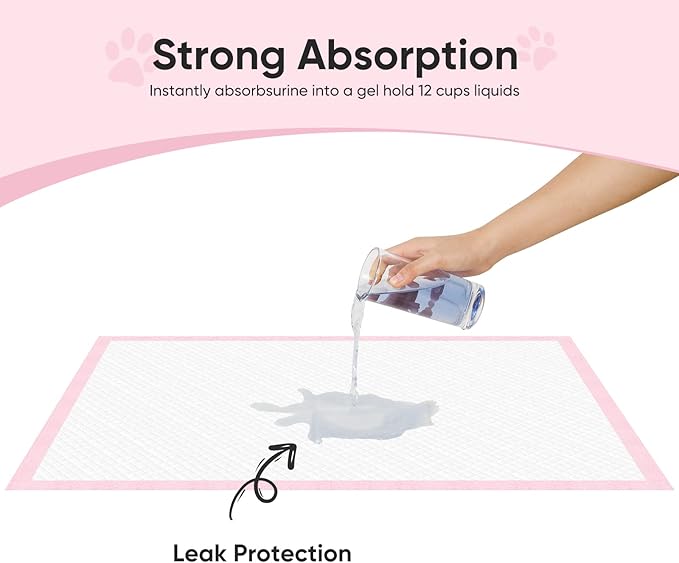 Super-Absorbent Leak-Proof Dog and Puppy Pet Training Pad, Housebreaking Puppy Pads Disposable (13" X 18"-Extra-Small 100PCS)