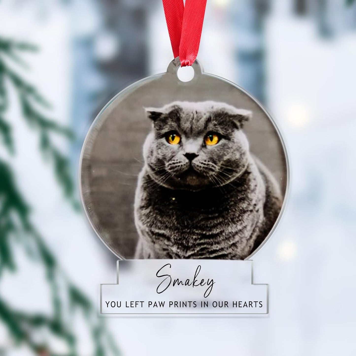 Cat Memorial Ornament, Christmas Photo Bauble, Cat Lover Memorial Gift, Custom Pet Memorial Ornament, Personalised Tree Decorations 2023