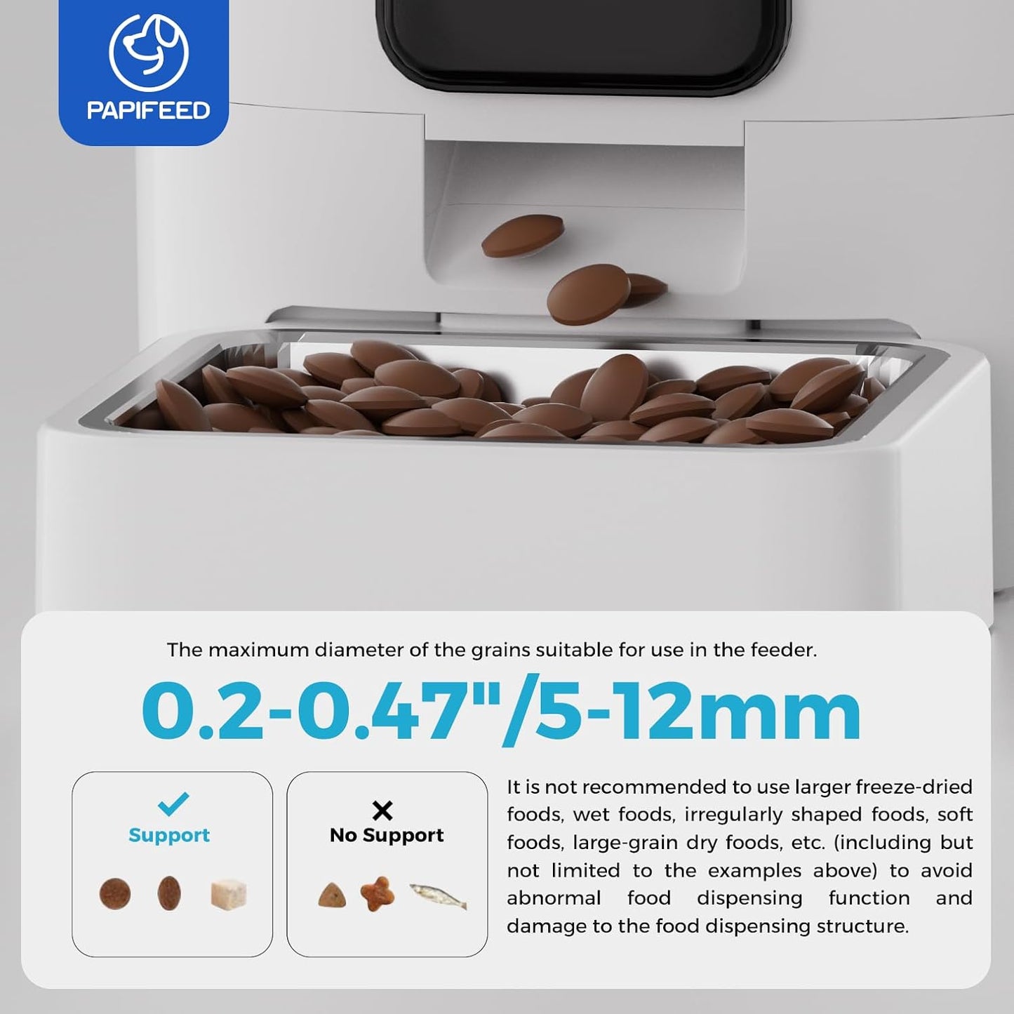 PAPIFEED 5G WiFi Automatic Cat Feeders: Smart Automatic Cat Food Dispenser with Slow Feeding Mode, Detachable for Easy Cleaning, Pet Feeder with Alexa, 1-30 Meals Per Day for Multiple Pets (6L/25 Cup)