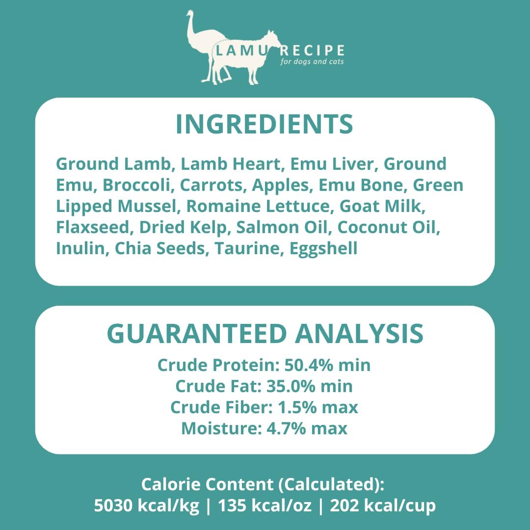 Steve's Real Food Freeze-Dried Raw Nuggets - Lamu Recipe - Raw Pet Food for Dogs and Cats - 20 oz