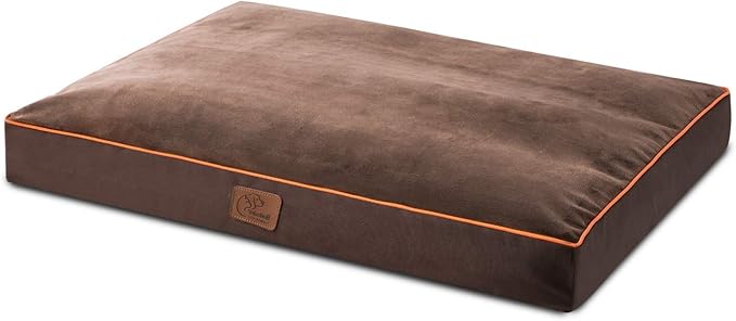 Bedsure Washable Dog Bed Medium Size Dog - 3 Inch Thicken Up to 45lbs Pet Mat Pillows with Removable Washable Cover, Brown