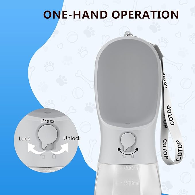 20oz Dog Water Bottle with Food Container & Poop Bag Dispenser | Leak-Proof Portable Pet Water Dispenser with Carabiner Clip | for Walking, Hiking, Travel