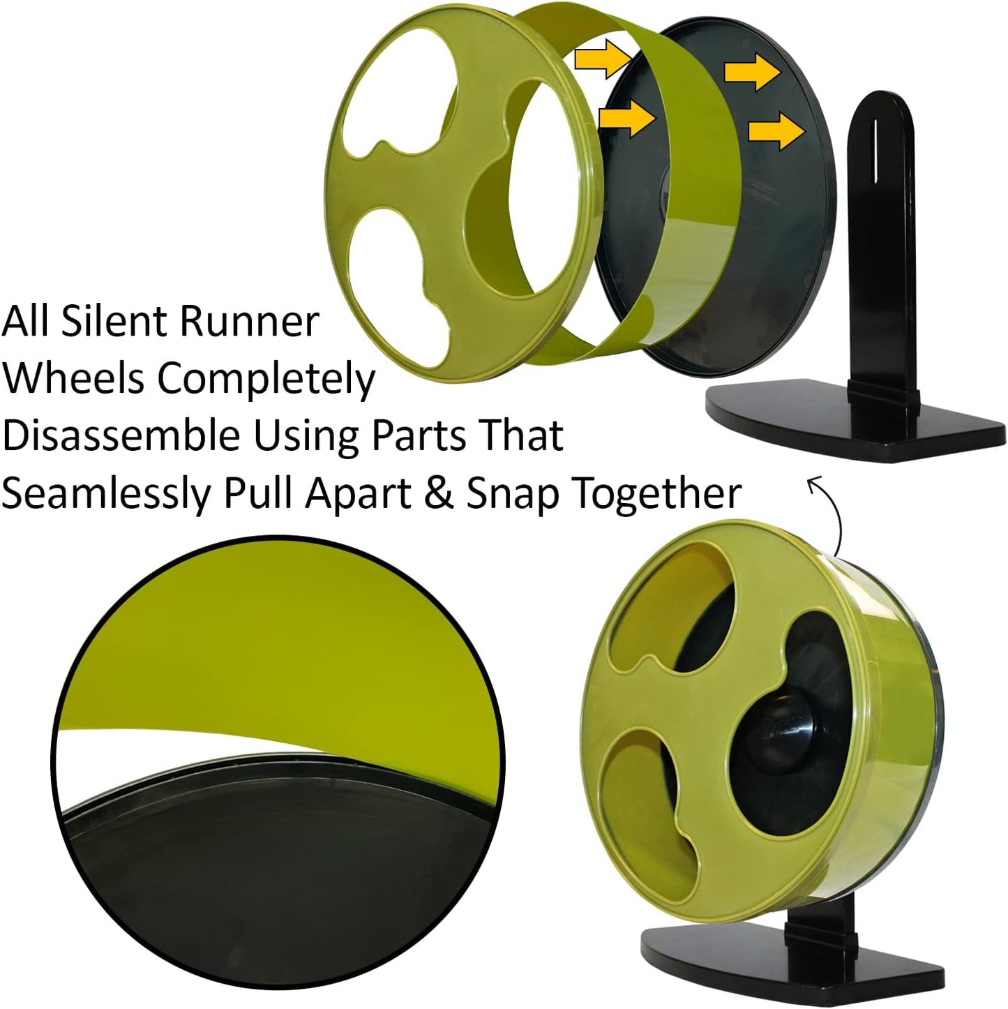 Silent Runner 12" Wide + Cage Attachment (NO Stand) - Silent, Fast, Durable Exercise Wheel - Sugar Gliders, Degus, Rats, Hedgehogs, Prairie Dogs & Small Pets