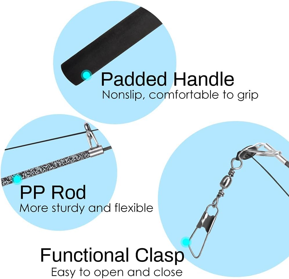 Pawaboo Cat Feather Toys, 4 Pack Interactive Teaser Wand, Retractable Fishing Pole Catcher Exerciser With Refill Fish, Dragonfly Worm With Bells, Fun Kitten Kitty Playing Toy