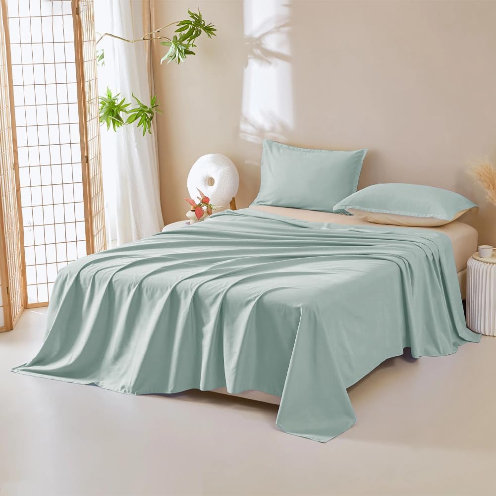 DUJUIKE Waterproof Bed Cover for Dog and Cats,Pet Hair Resistant Bed Sheet Cover, Protective Bed Liner Cover with 100% Waterproof Breathable Thin Fabric (Green, Queen 78 * 90 inch)