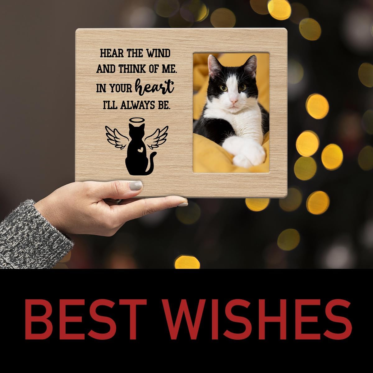 Pet Memorial Gifts for Cats, Cat Memorial Gifts for Loss Of Cat, Pet Loss Sympathy Gift Picture Frame, Pet Loss Gifts, Pet Remembrance Gift Cat Memorial Photo Frame for Desk Shelf Table Top Decor