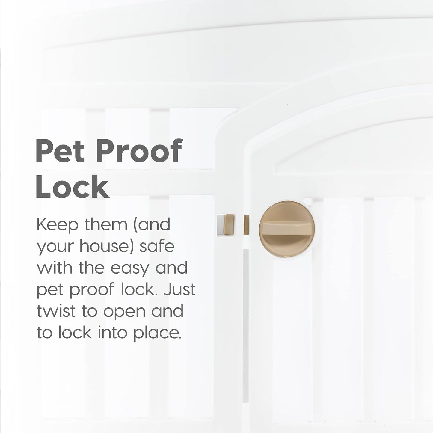 IRIS USA 24" 6-Panel Dog Playpen with Door, 61 x 61 x 24, Puppy Playpen, Dog Play Pen Indoors, Pet Fence, Puppies/Small Dogs, White