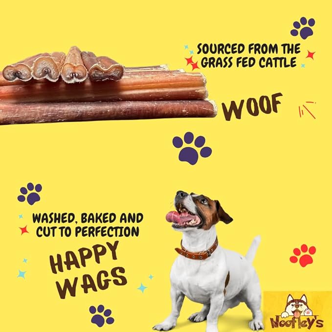 Woofley's 6 Inch Bully Sticks for Small Dogs - (30 Count) - Bully Sticks for Dogs - Long Lasting Bully Stick Dog Chews