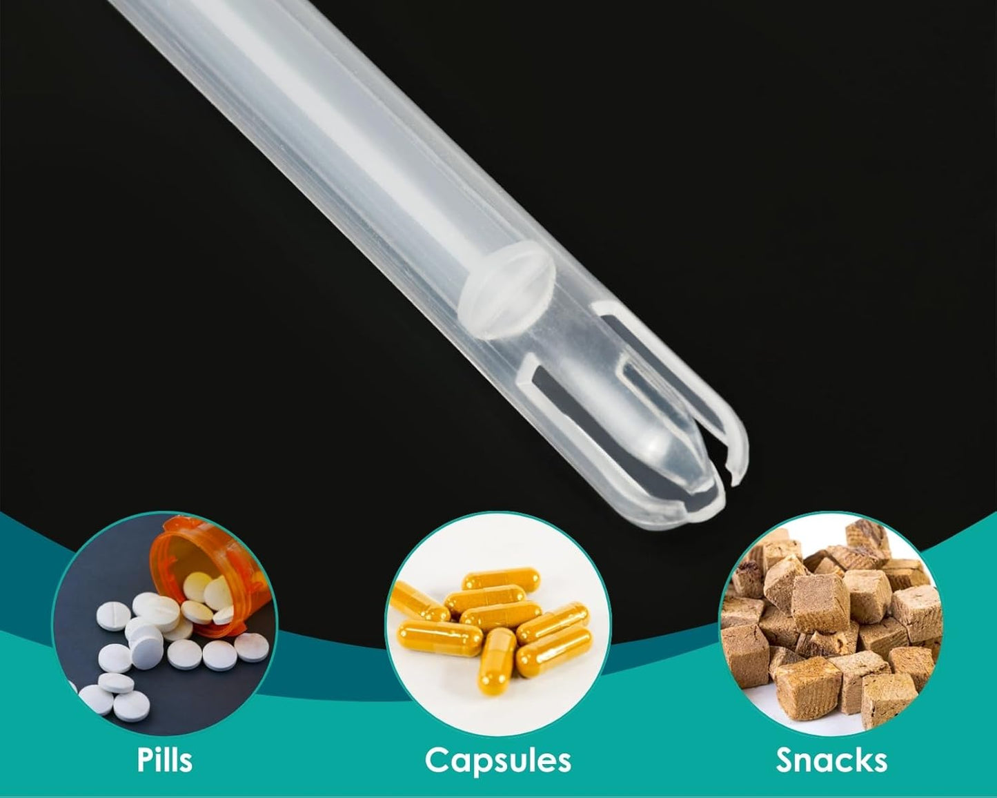 DS. DISTINCTIVE STYLE Dog Pill Shooter 2 Pieces Pet Piller Pill Dispenser for Large Dogs Handy Pill Gun for Medium to Large Breed Up to 45 Pounds