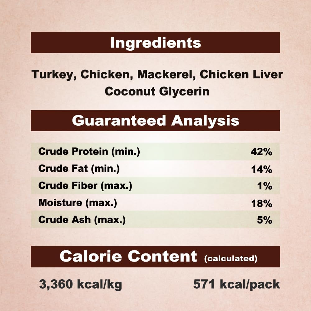 Afreschi Natural Cat Treats Turkey & Chicken & Mackerel W Shape 6 oz, All-Natural, High-Protein, Grain-Free, Healthy, Low-Fat, Easily Digestible