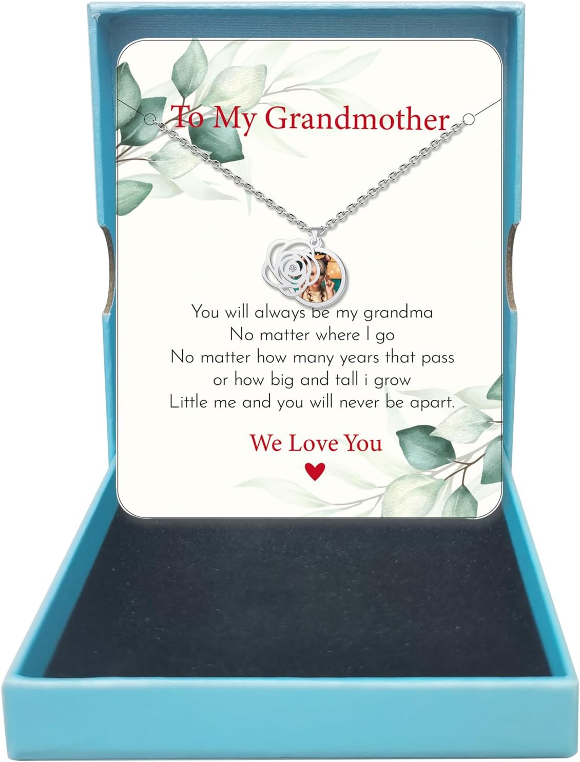 CharmSStory Personalized Photo Necklaces Custom Engraved Name Necklace Memory Keepsake Picture Necklace Pendant Customized Gifts for Women Men