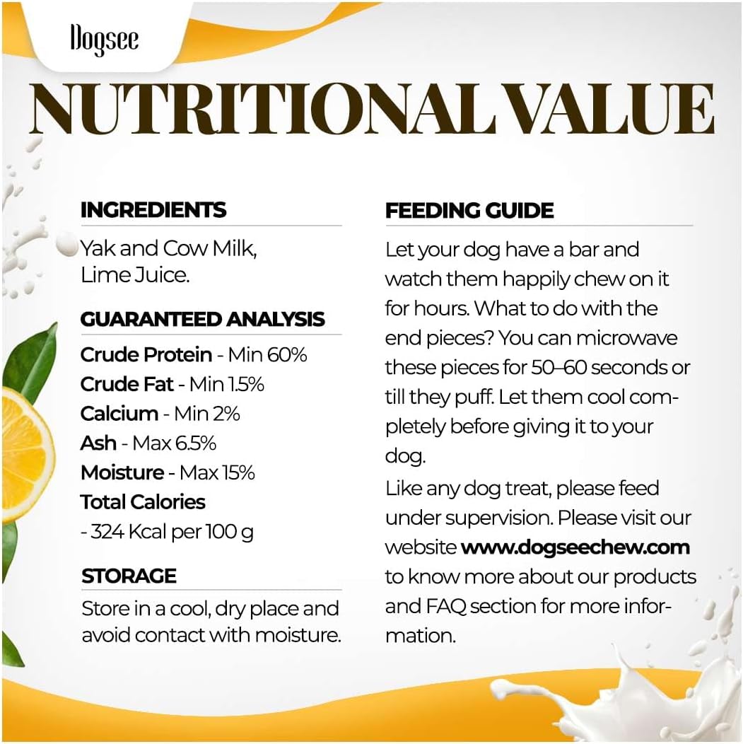 Dogsee Original Himalayan Yak Cheese Dog Chews 2lb (Large - 8 Bars) | Rawhide Free | Fight Plaque & Tartar | Long Lasting | for Cleaning Teeth