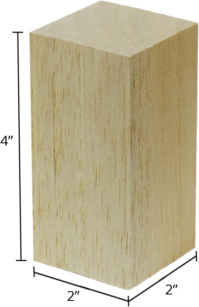 Super Bird Creations SB50017 Balsa Wood Blocks - Bird Toys for Parrots - Unfinished Bird Chew Blocks, Wooden Balsa Cubes Material for Crafting and Whitlling Carving - Small Bird Size, 2x2x4, 6 Pieces