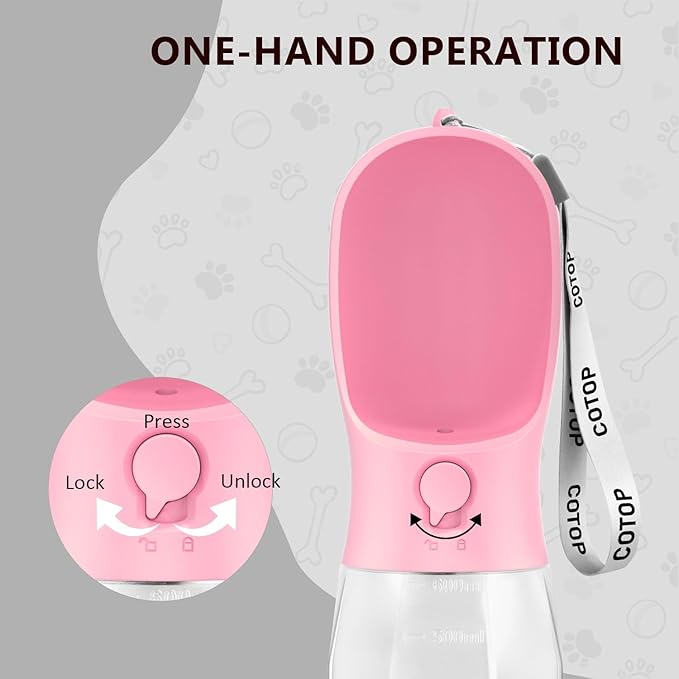 20oz Dog Water Bottle with Food Container & Poop Bag Dispenser | Leak-Proof Portable Pet Water Dispenser with Carabiner Clip | for Walking, Hiking, Travel