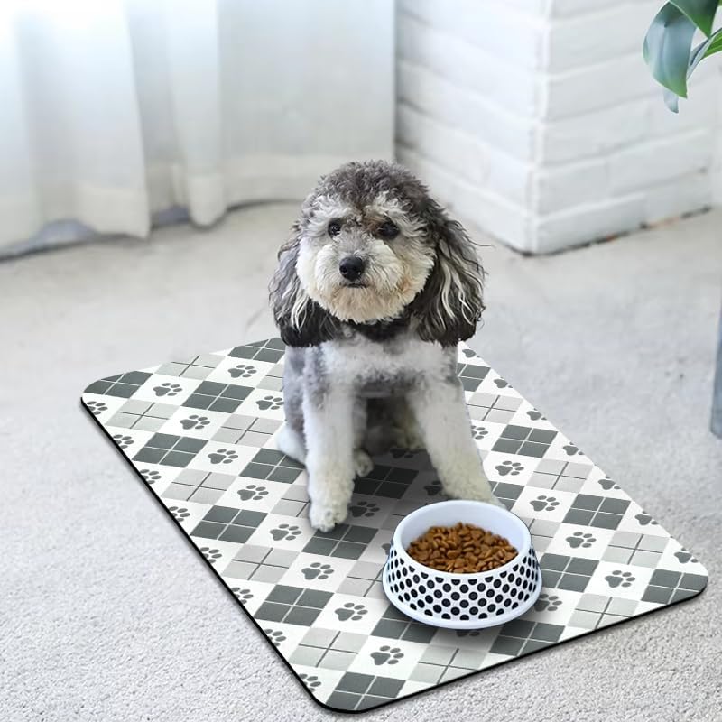 Pet Feeding Mats - Waterproof, Absorbent, 24 x 32 inch for Dogs & Cats