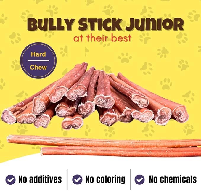 Woofley's 12 Inch Bully Sticks for Small Dogs - (15 Count) - Bully Sticks for Dogs - Long Lasting Dog Chews
