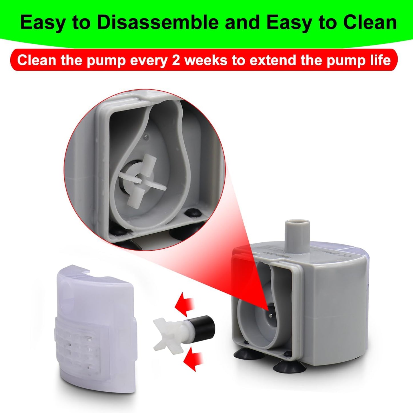 Cat Water Fountain Pump,Pet Water Fountain Pumps Replacement SMA-800 Submersible Motor,Cat Fountain Pump for Stainless Steel Cat Water Dispenser