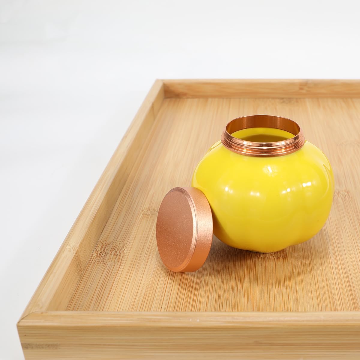 Fermus Memorial Pet Ashes Urn for Small Animal, Ceramics Memorial Keepsake Urns for Cats and Dogs, Hold 5.4 oz (160ml), Ceramics with Metal Lid (Pumpkin Shape Yellow)