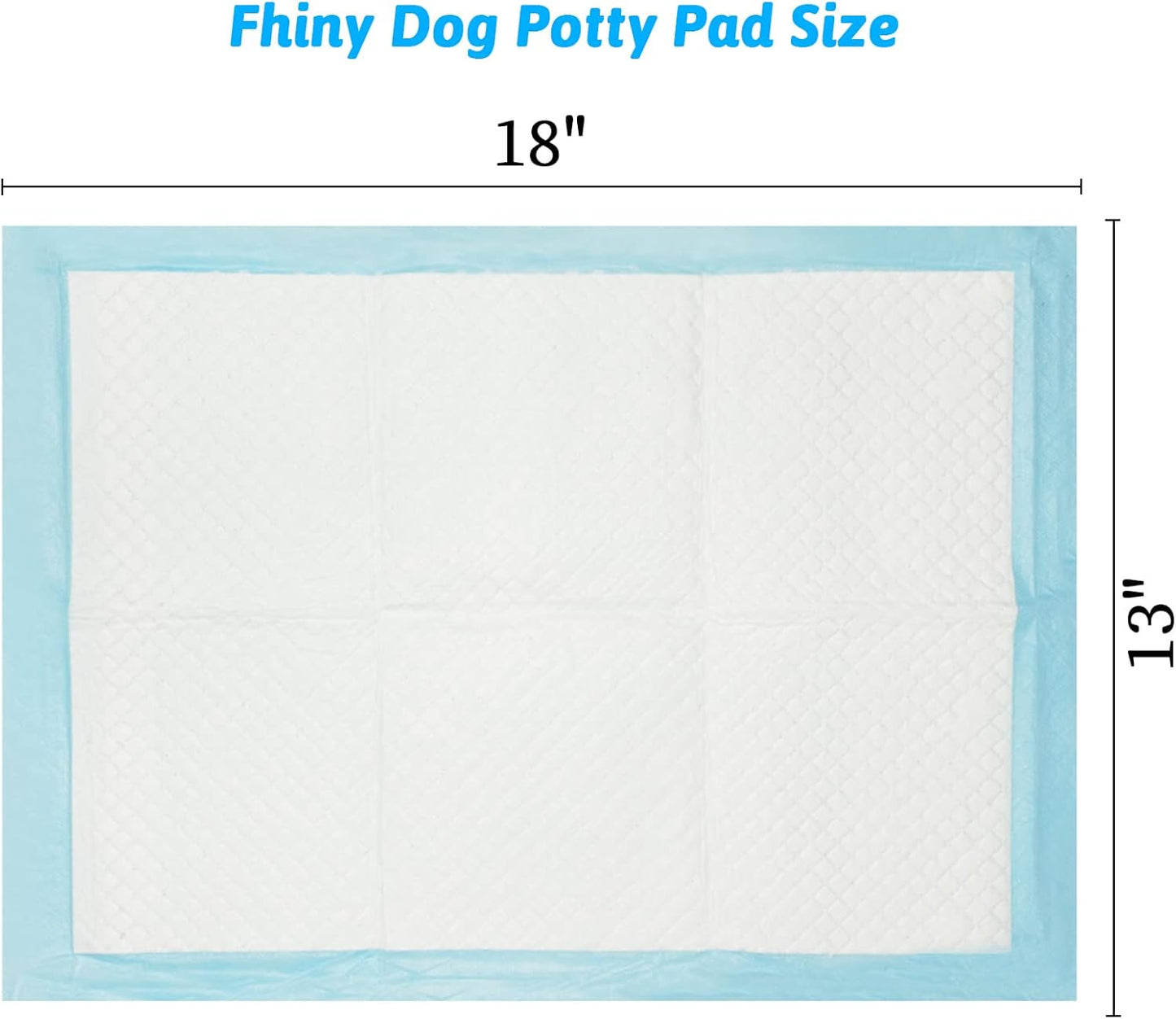 Fhiny Rabbit Pee Pads, 13" x 18" 100 PCS Disposable Bunny Cage Liner Leak-Proof Super Absorbent Potty Training Pad with Quick-Dry Surface for Rabbit Guinea Pig Cat Puppy or Other Small Animals