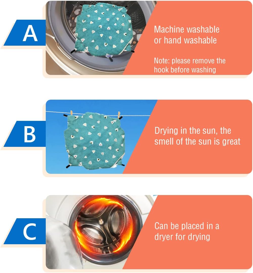 LEFTSTARER Triple-Layer Sugar Glider Hammock, Small Pet Cage Hammock, Sugar Glider Cage Accessories Hamster Bedding Small Animals Bed for Chinchilla Parrot Ferrets Rat Playing Sleeping (Candy)