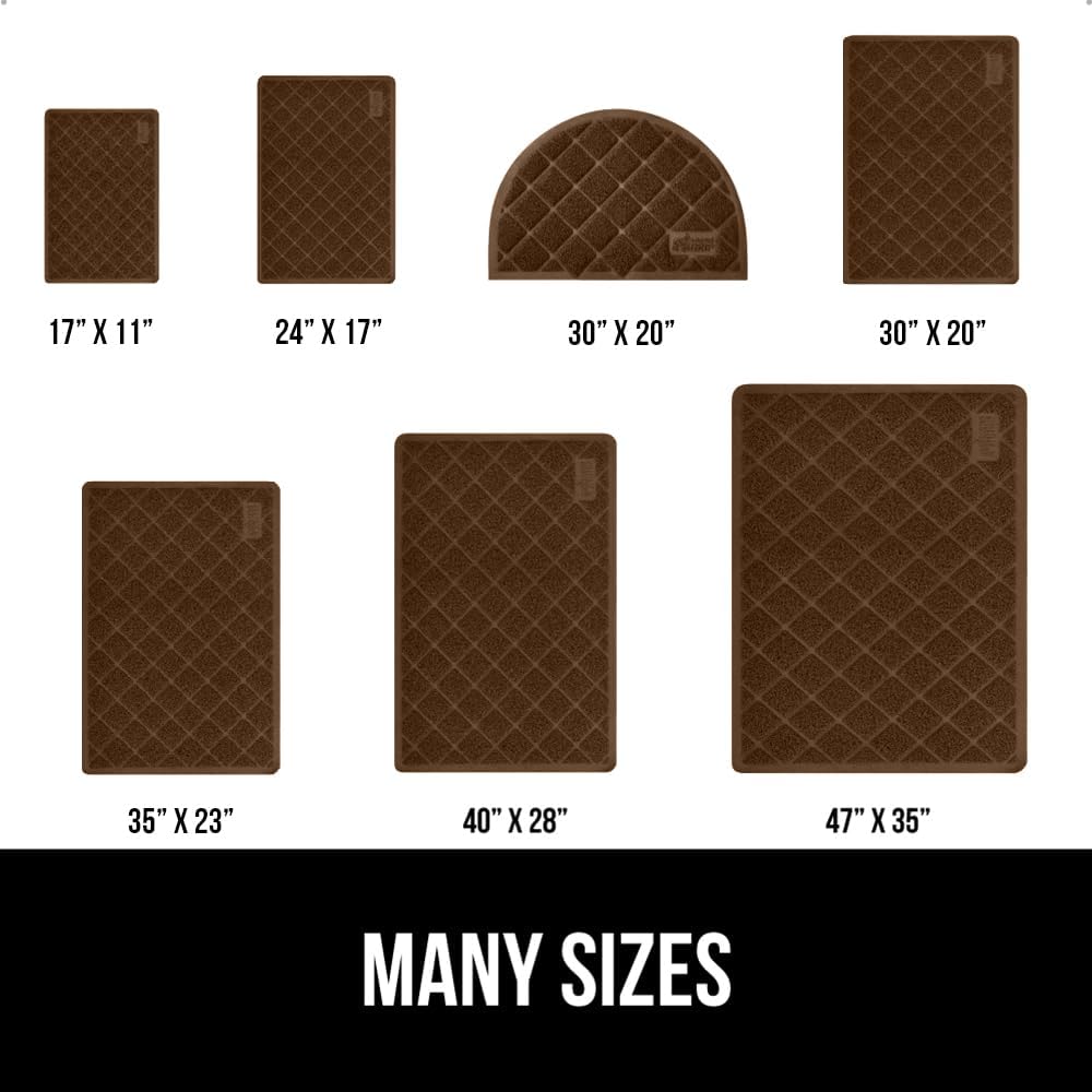 GORILLA GRIP Cat Litter Box Mat, 35x23, Water Resistant, US Designed Kitty Litter Trapping Mats, Easy to Clean, Scatter Control, Less Mess and Clean Floors, Kitten Supplies for Indoor Cats, Brown
