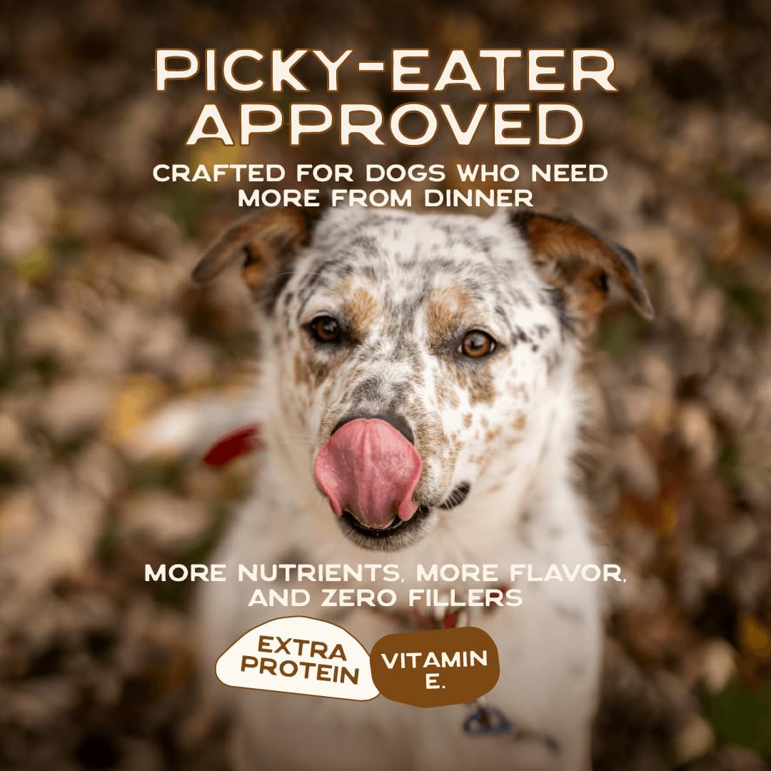 Smart Cookie Natural Dog Food Topper - Dinner - Beef Dog Meal Mixer for All Ages - Food Topper for Picky Eaters and Boosting Nutrition - Non GMO, Made in The USA - 15 oz Bag (30 Day Supply)